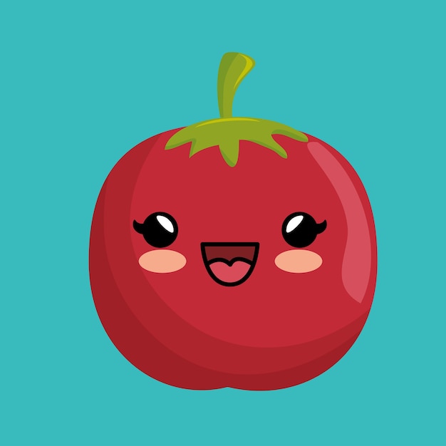 Tomate kawaii lindo y fresco