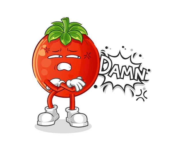 Tomate muy cabreado ilustración vector de caracteres