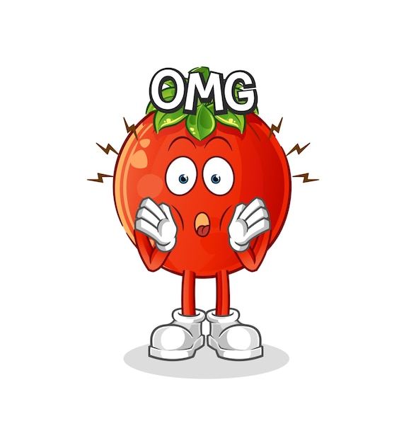 Tomate Oh mi Dios vector personaje de dibujos animados