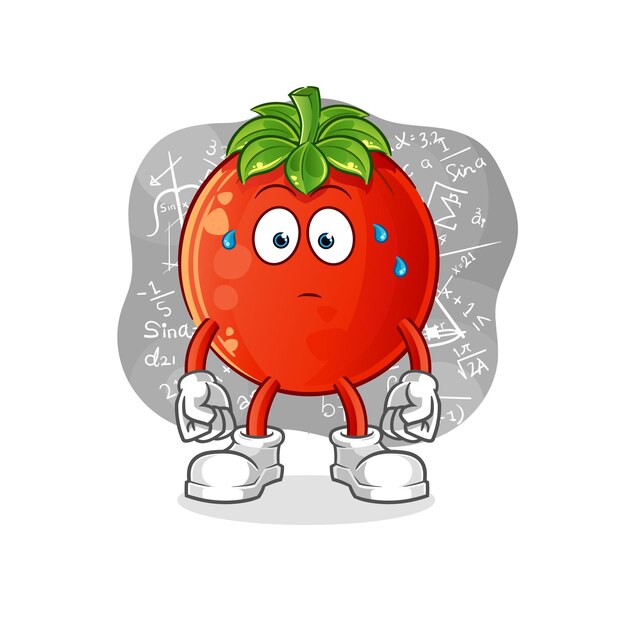 tomate pensando en vector duro. personaje animado