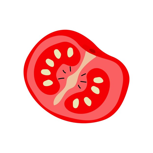 tomate en rodajas que revela semillas jugosas y un interior rojo vibrante perfecto para ensaladas y guarniciones