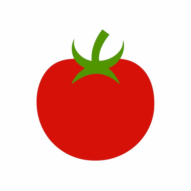 un tomate rojo con una hoja verde