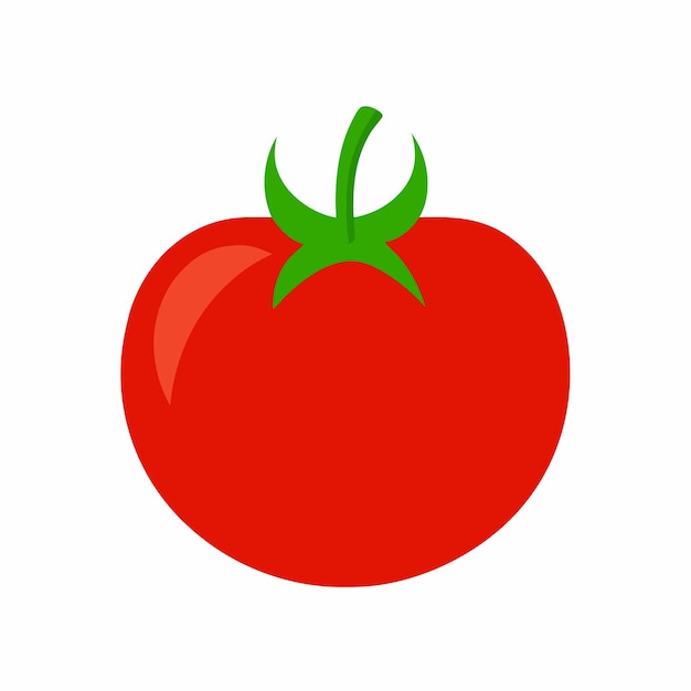 un tomate rojo con una hoja verde