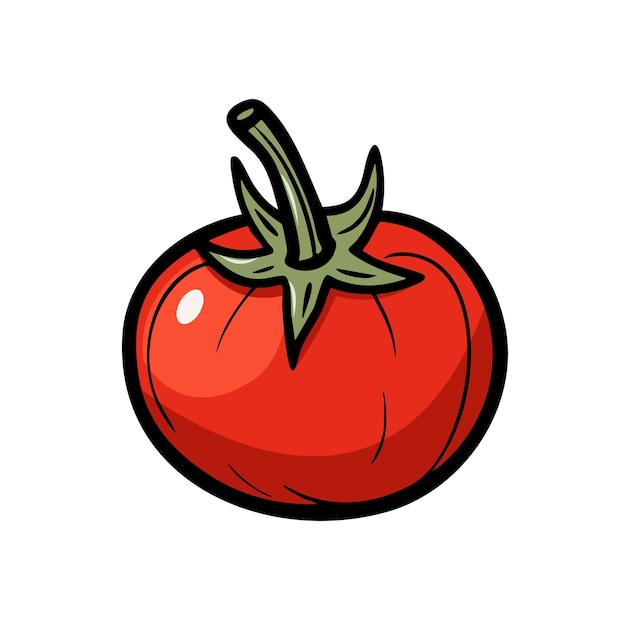 Tomate rojo vibrante con hojas verdes que muestran su aspecto fresco y jugoso Perfecto