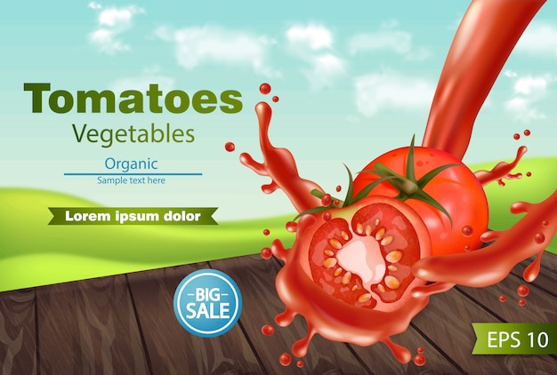 Tomates con fondo splash