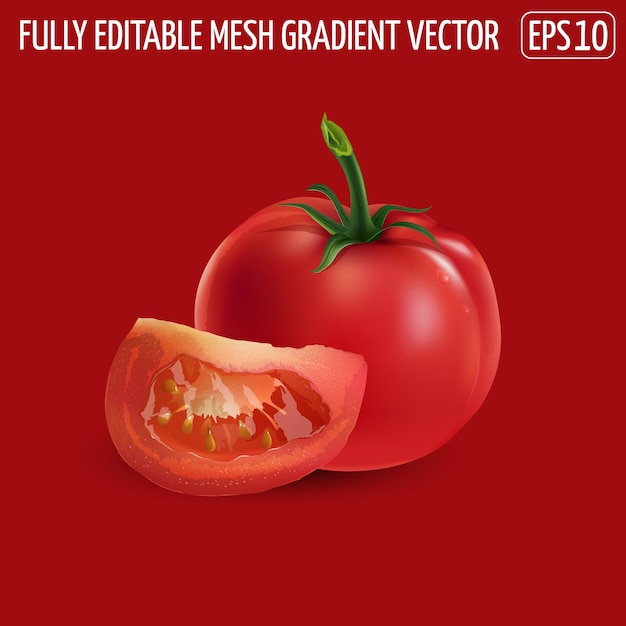 Tomates rojos frescos aislados en rojo