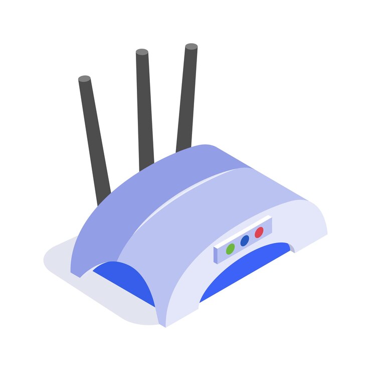 Vector tome sus manos en este increíble icono isométrico de router wifi