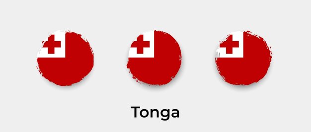 Tonga bandera grunge burbujas icono vector ilustración