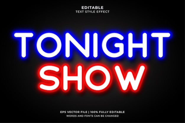 Tonight show text effect - estilo de texto de neón editable