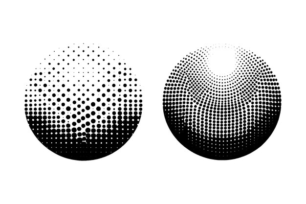 Tono de punto de semitono efecto grunge patrón abstracto textura gráfico vectorial ilustración retro gradiente