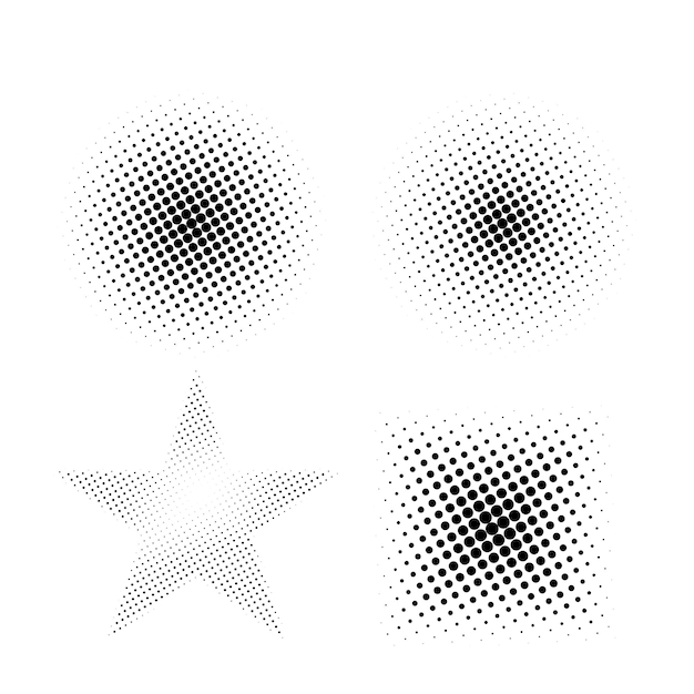 Tono de punto de semitono efecto grunge patrón abstracto textura vector gráfico retro ilustración gradiente