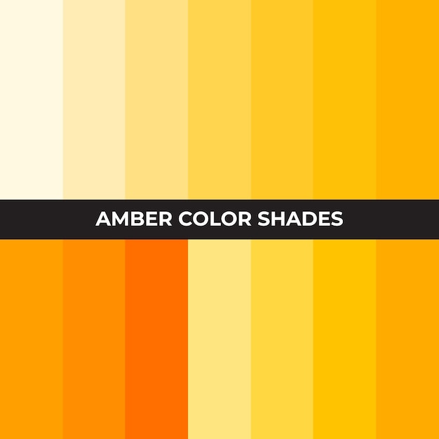 Vector tonos de color ámbar paleta de colores ámbar tonos amarillos