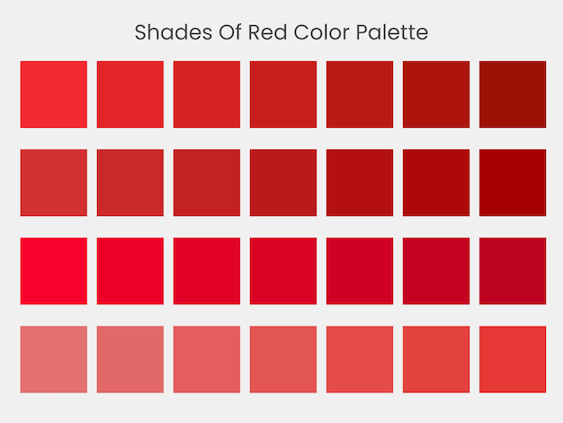 Los tonos de moda de la paleta de colores rojos son vectoriales libres