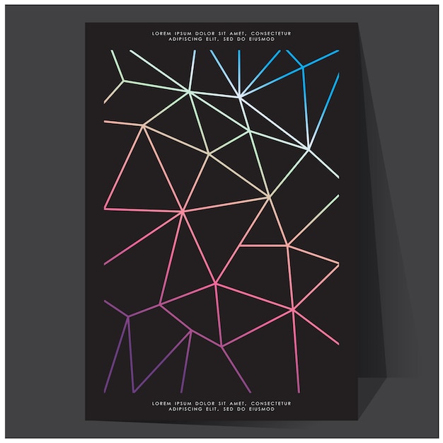 Tonos de póster holográfico futurista holográfico geométrico con malla de degradado