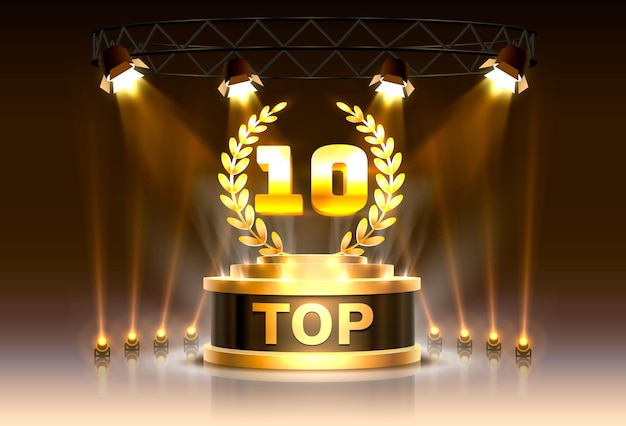 Top 10 mejor señal de premio de podio, objeto dorado