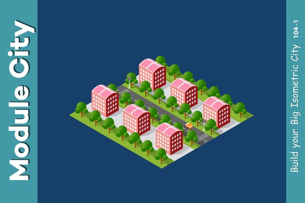 Top isométrico de paisaje 3D