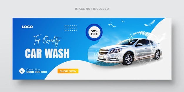 TopNotch Auto Detallando el lavado de coches Medios sociales Publica en Facebook el paquete de plantillas