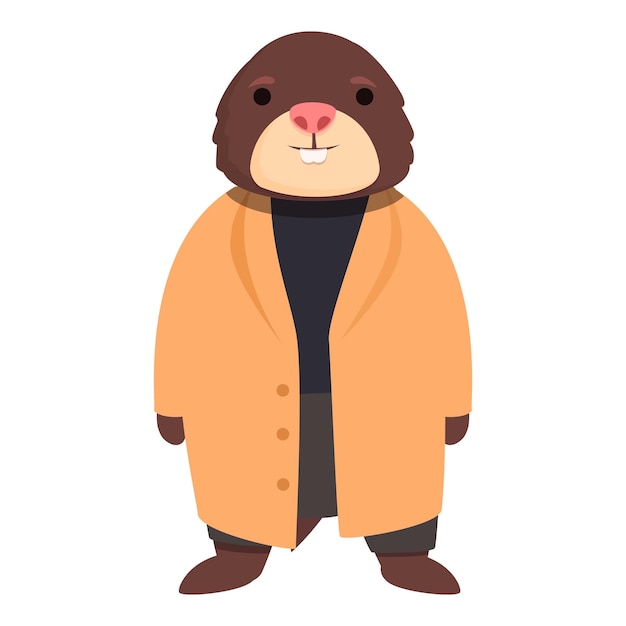 Topo tomar impermeable icono dibujos animados vector lindo animal similar casa
