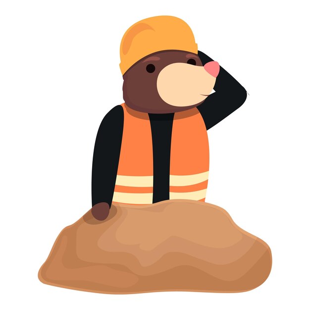 Topo trabajo icono dibujos animados vector juego bosque zoológico minero