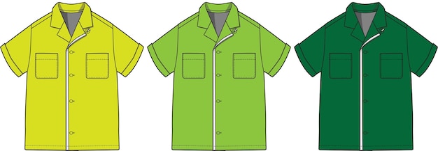 Tops de camisas con plantilla de ilustración de vector de dibujo técnico de croquis plano trasero curvo