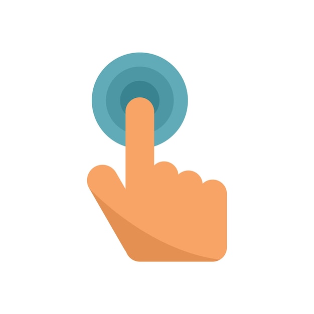 Toque el icono del botón vector plano Interfaz de la computadora Error usuario aislado