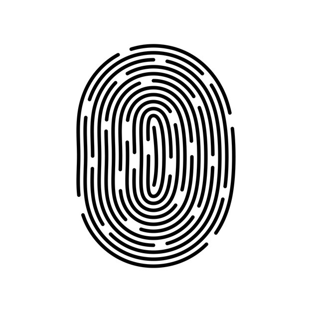Toque ID vector icono aislado diseño de huellas dactilares para aplicaciones y teléfonos inteligentes. Icono de escáner. Ilustración vectorial.