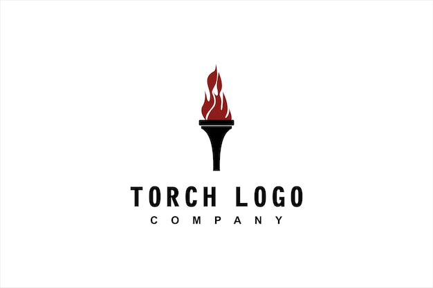 Torch Fire Flame con diseño de logotipo de columna de pilar