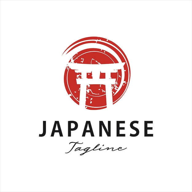 Torii o logotipo de puerta tradicional japonesa diseño de ilustración vectorial torii creativo moderno