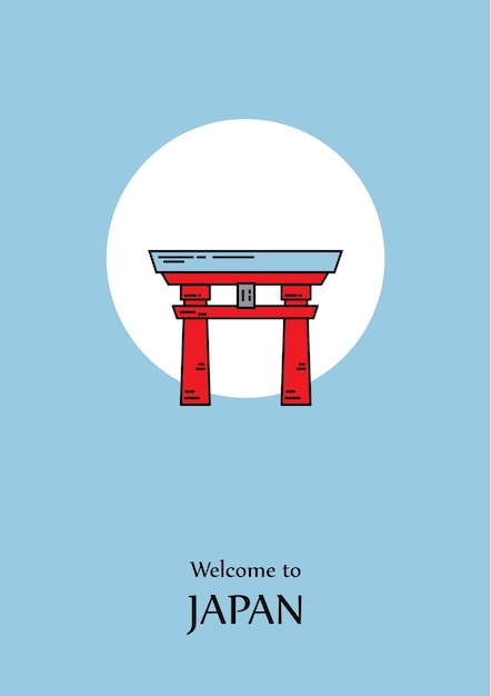 Vector torii tradicional en japón