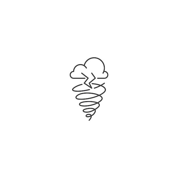 Tormenta de truenos con tornado. Plantilla de icono de vector
