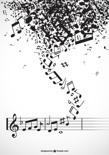 Tornado de notas musicales