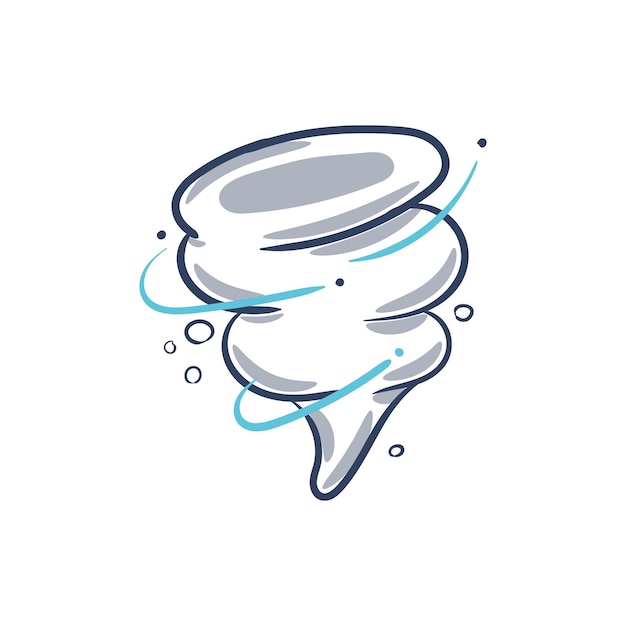 Tornado tormenta icono de clima extremo doodle dibujado a mano Huracán dibujo ilustración vector