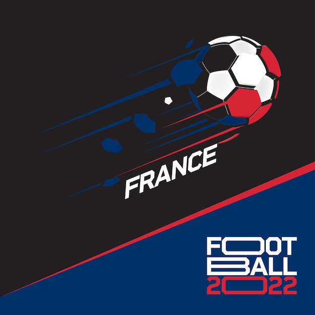 Torneo de copa de fútbol 2022. fútbol moderno con patrón de bandera de francia