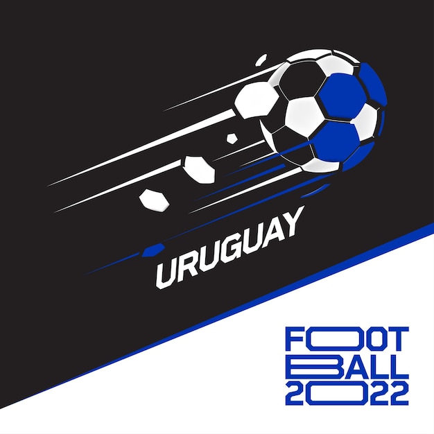 Torneo de copa de fútbol 2022. fútbol moderno con patrón de bandera de uruguay