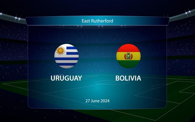 Torneo de fútbol Uruguay contra Bolivia América 2024