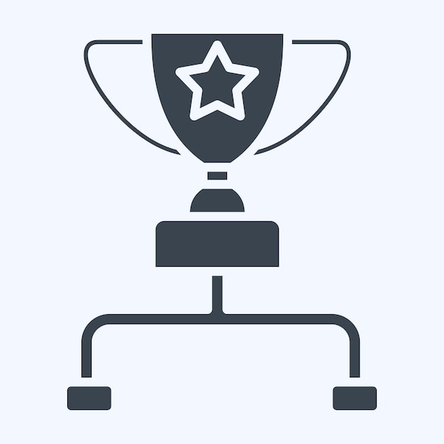 Torneo de íconos relacionado con el juego en línea símbolo estilo glifo ilustración simple