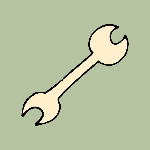 el tornillo el destornillador la nuez la llave la llave los pernos vector doodle tallado disolvente la herramienta