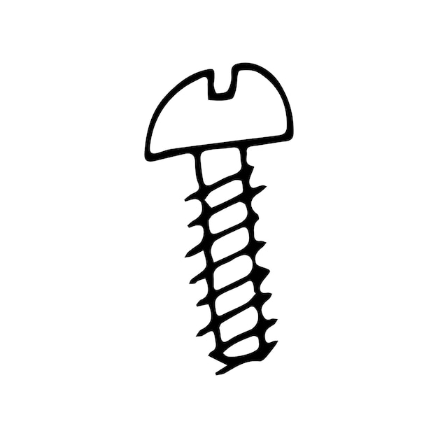 el tornillo el destornillador la nuez la llave la llave los pernos vector doodle tallado disolvente la herramienta