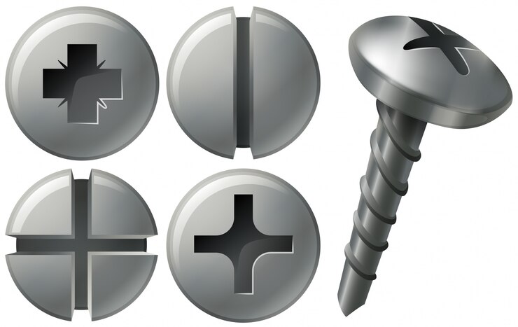 Vector tornillos y clavos en diferentes diseños