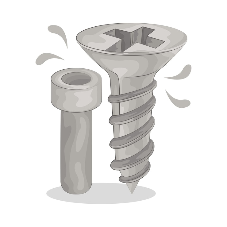 Vector los tornillos