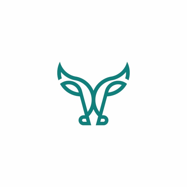 Toro animal cuernos logo vector icono plantilla diseño Vector