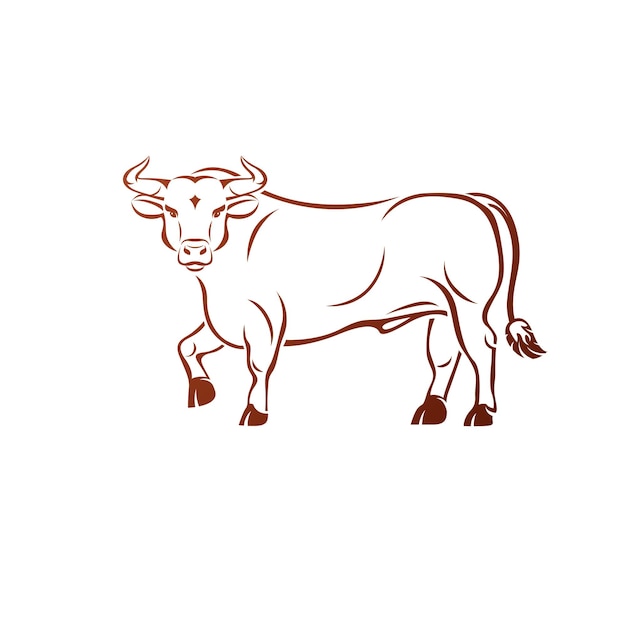 Toro antiguo emblema animal elemento. Elemento de diseño vectorial heráldico. Etiqueta de estilo retro, logotipo heráldico.