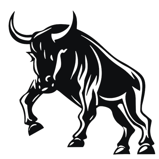 Un toro blanco y negro con la palabra toro