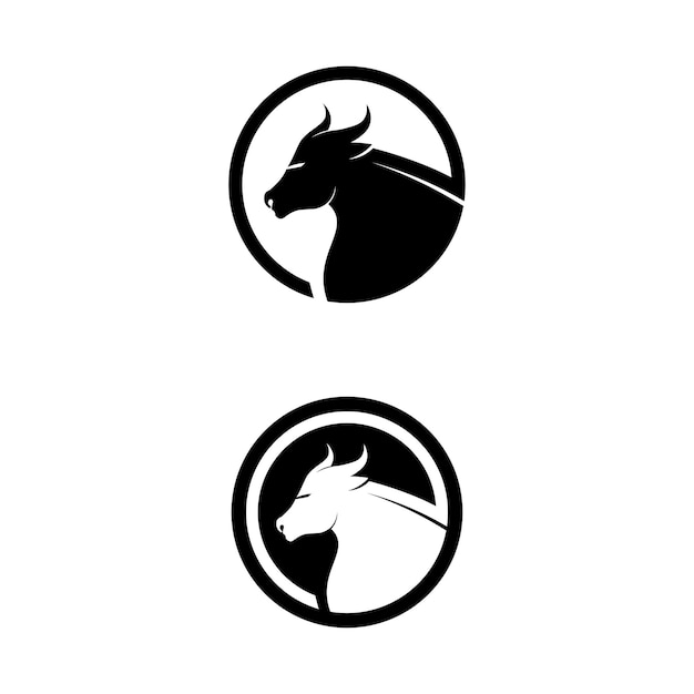 Toro y búfalo cabeza vaca animal mascota logo diseño vector para deporte cuerno búfalo animal mamíferos cabeza logo salvaje matador