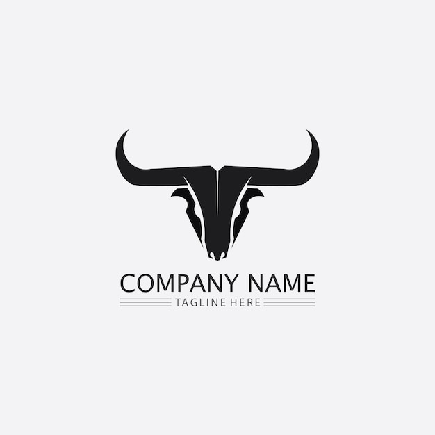 Toro búfalo cabeza vaca animal mascota logo diseño vector para deporte cuerno búfalo animales mamíferos cabeza logo salvaje matador