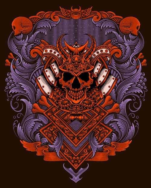 Toro, cabeza, tauro, zodíaco, símbolo, con, antiguo, grabado, ornament