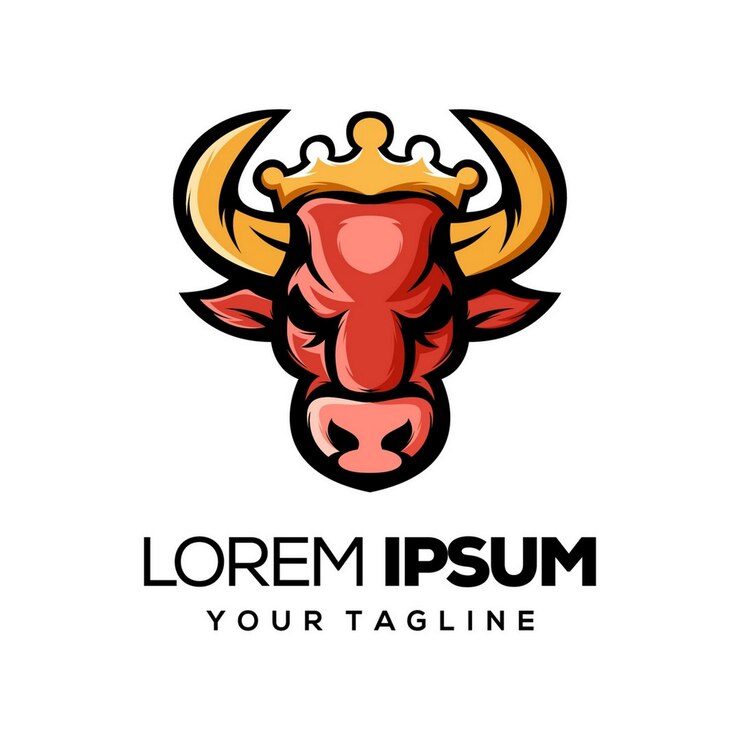 toro con una ilustración vectorial de cabeza roja