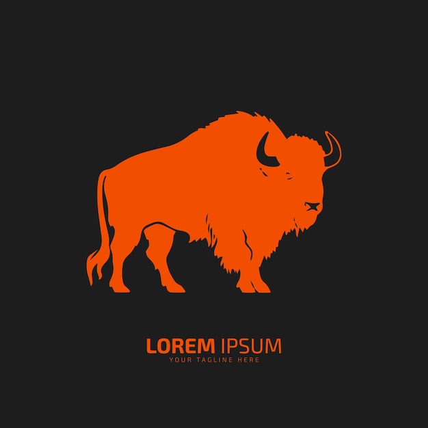 toro logo icono silueta bison buey logo símbolo estilo toro vector ilustración búfalo logo vector silueta aislado naranja toro