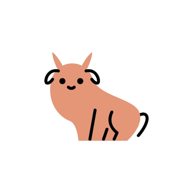 Toro. logotipo vectorial en estilo de línea en negrita