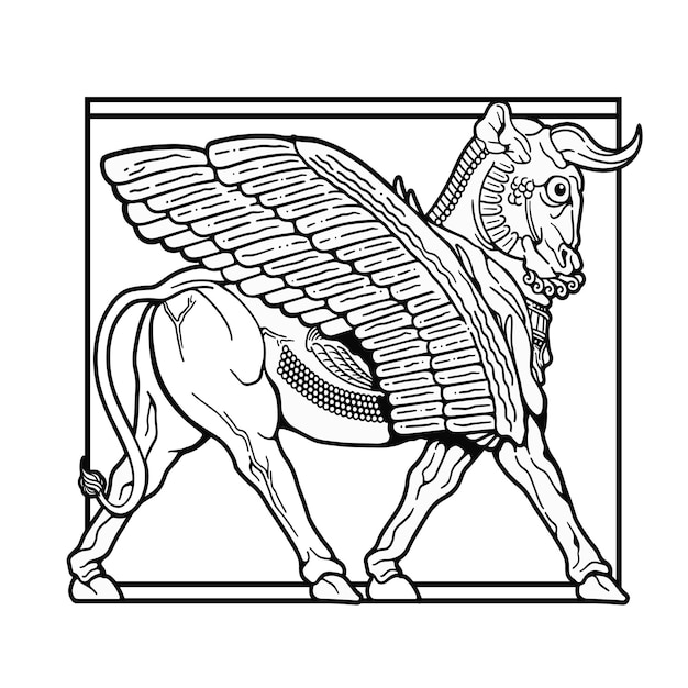 Vector toro de la mesopotamia